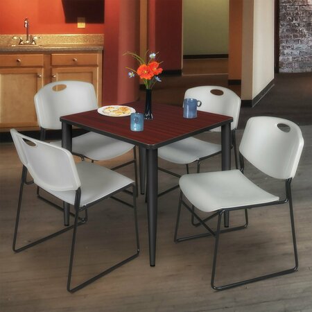 REGENCY Kahlo Square Table & Chair Sets, 36 W, 36 L, 29 H, Wood, Metal, Polypropylene Top, Mahogany TPL3636MHBK44GY